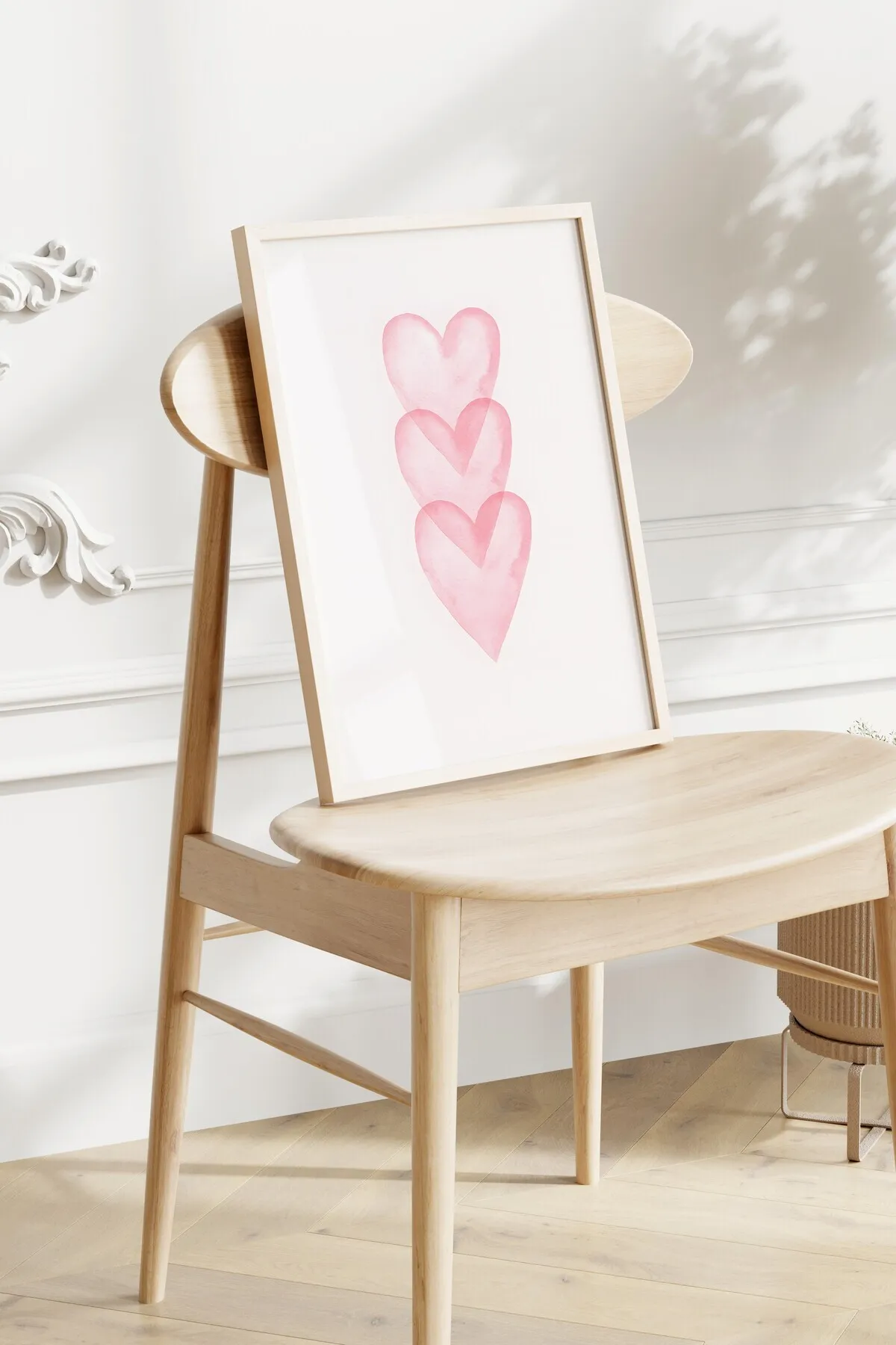 Pembe Parlak Patenli 3'lü Poster Seti