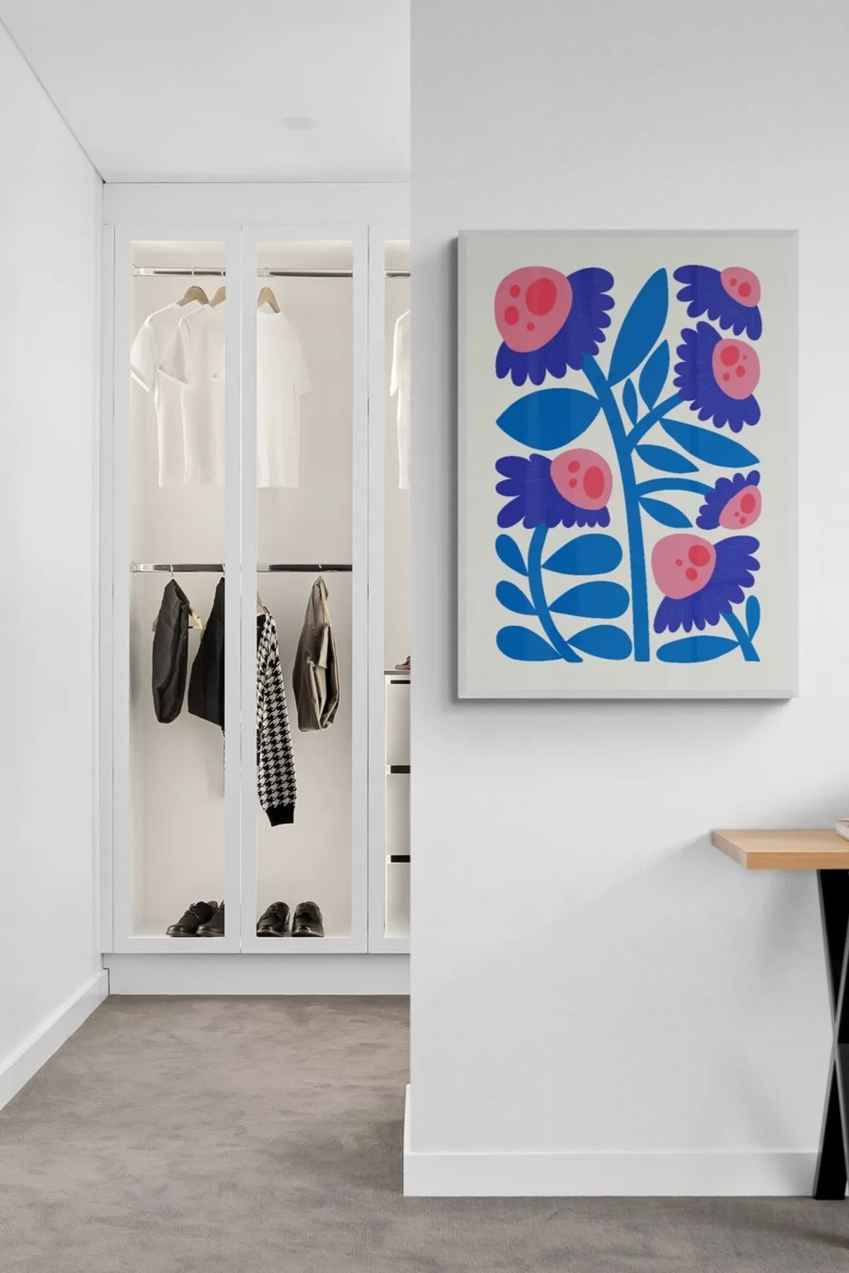 Estetik Çiçek Temalı Turkuaz - Pembe Botanik Posteri [Henri Matisse]