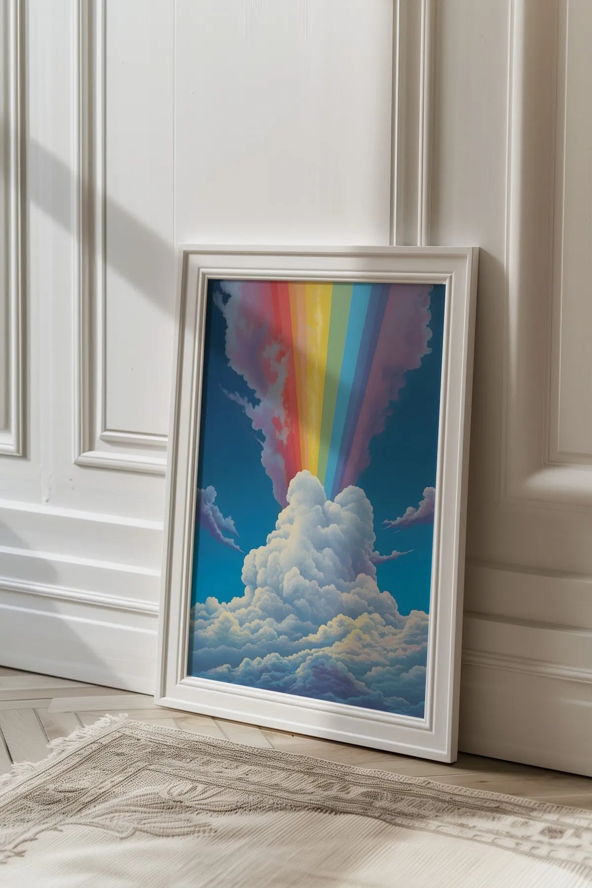 Canlı Renkli Sonsuz Gökkuşağı Maximalist Tarzda 2'li Poster Seti
