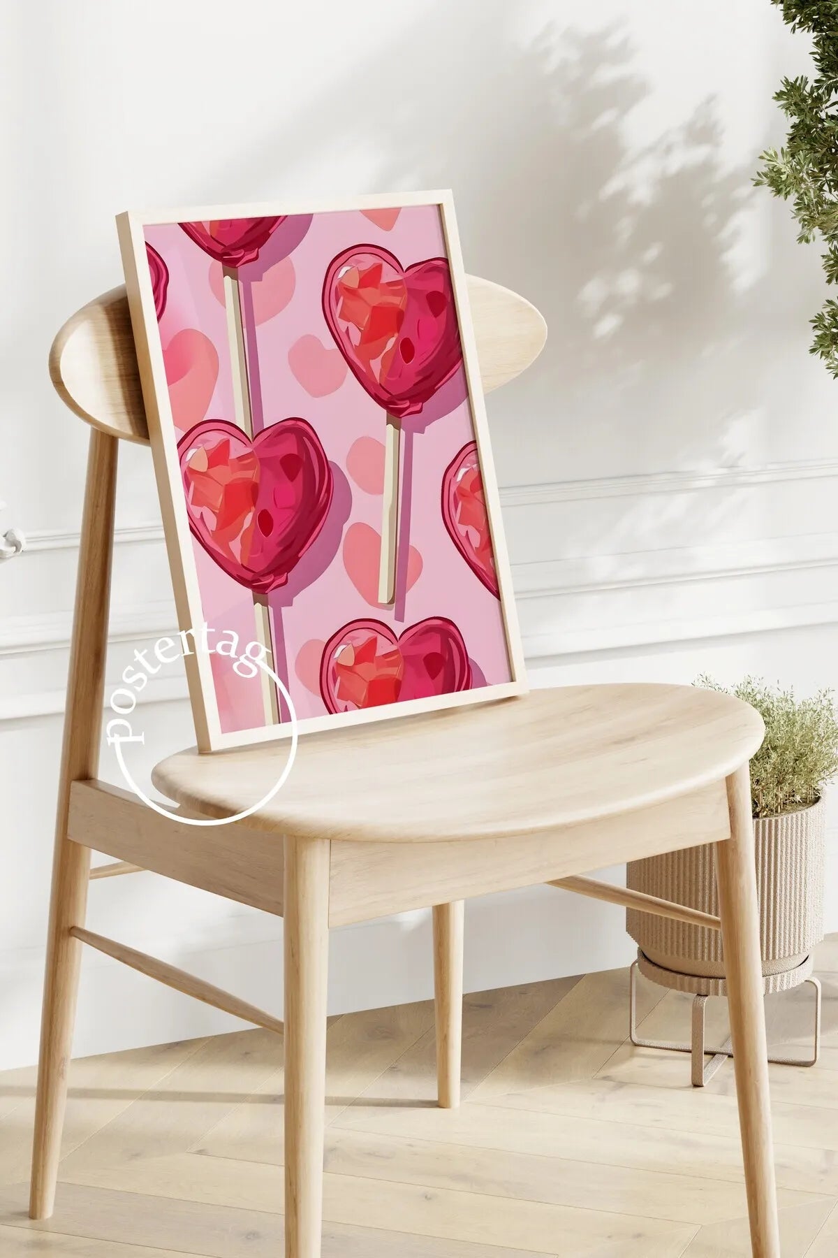 Pembe Temalı Gifler Pozitif Şık Poster