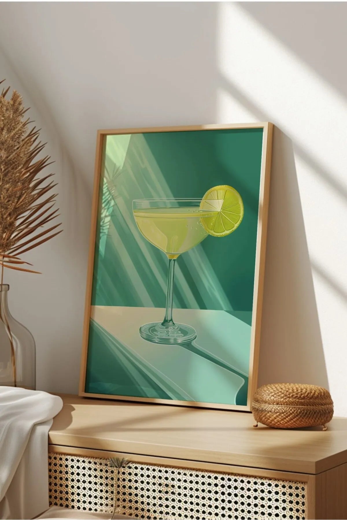 Yeşil Temalı  Vintage Tarzı Modern Kokteyl Tablosu