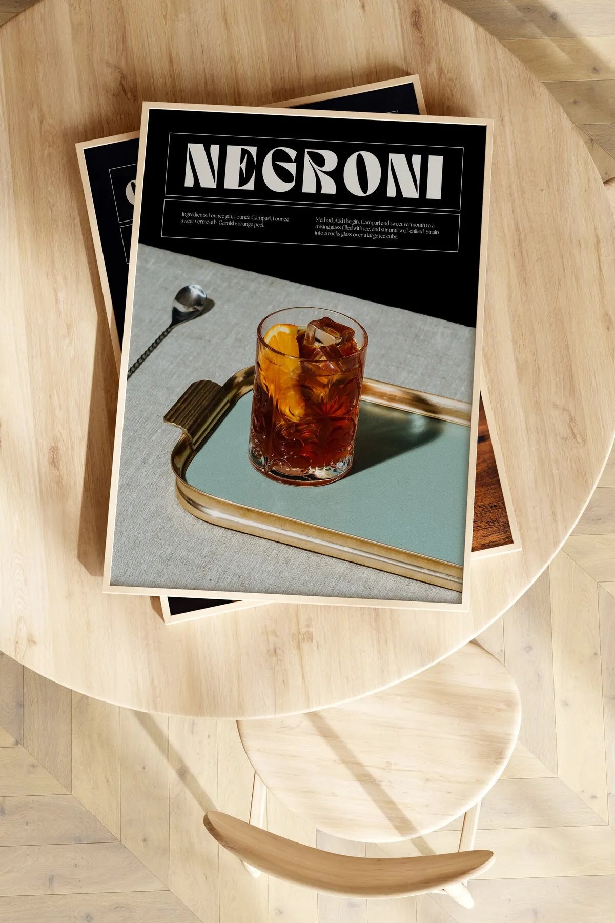Negroni & Old Fashioned & Cosmopolitan 3'lü Estetik Kokteyl Poster Seti