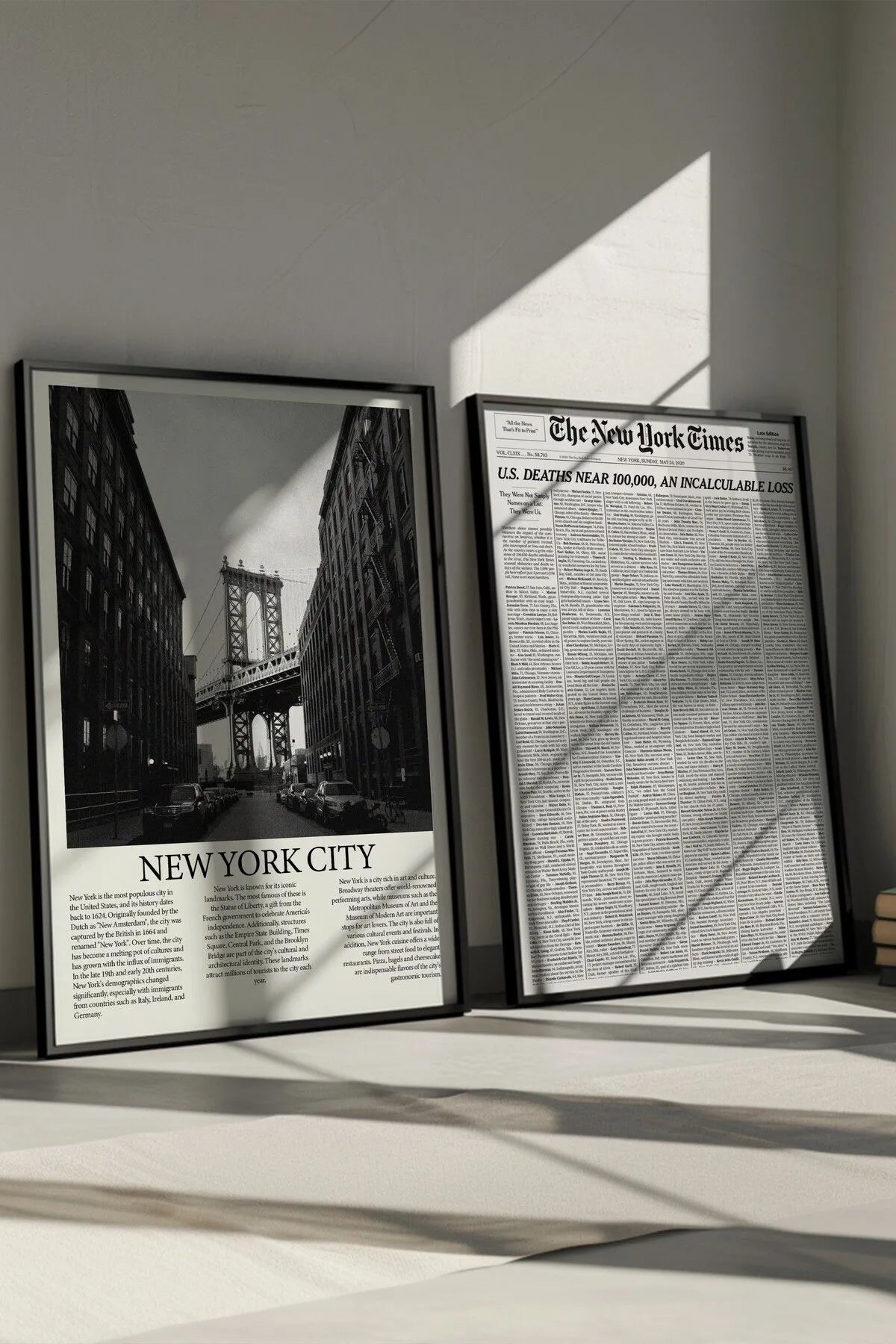 New York Özel Tasarım 2'li Estetik Şehir Poster Seti