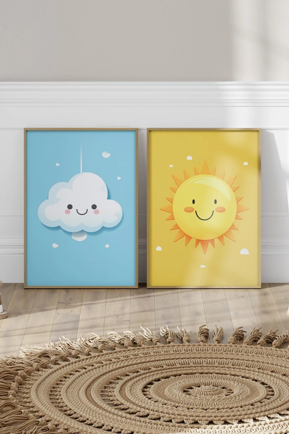 Güneş ve Bulut İkiz Temalı 2'li Poster Seti