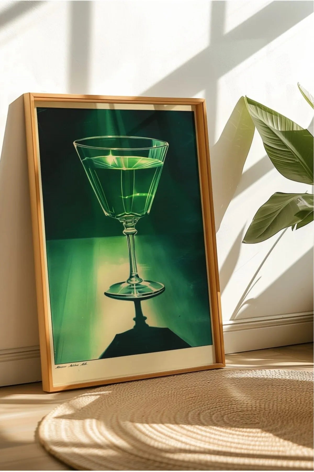 Yeşil Temalı  Vintage Tarzı Modern Kokteyl Tablosu