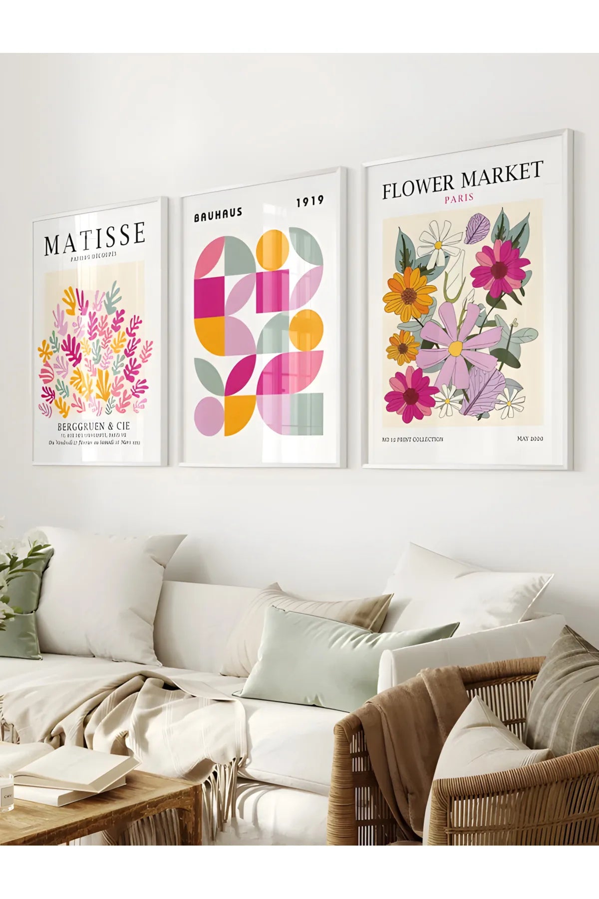 Henri Matisse Çiçek Pazarı Konseptli 3'lü Poster Seti