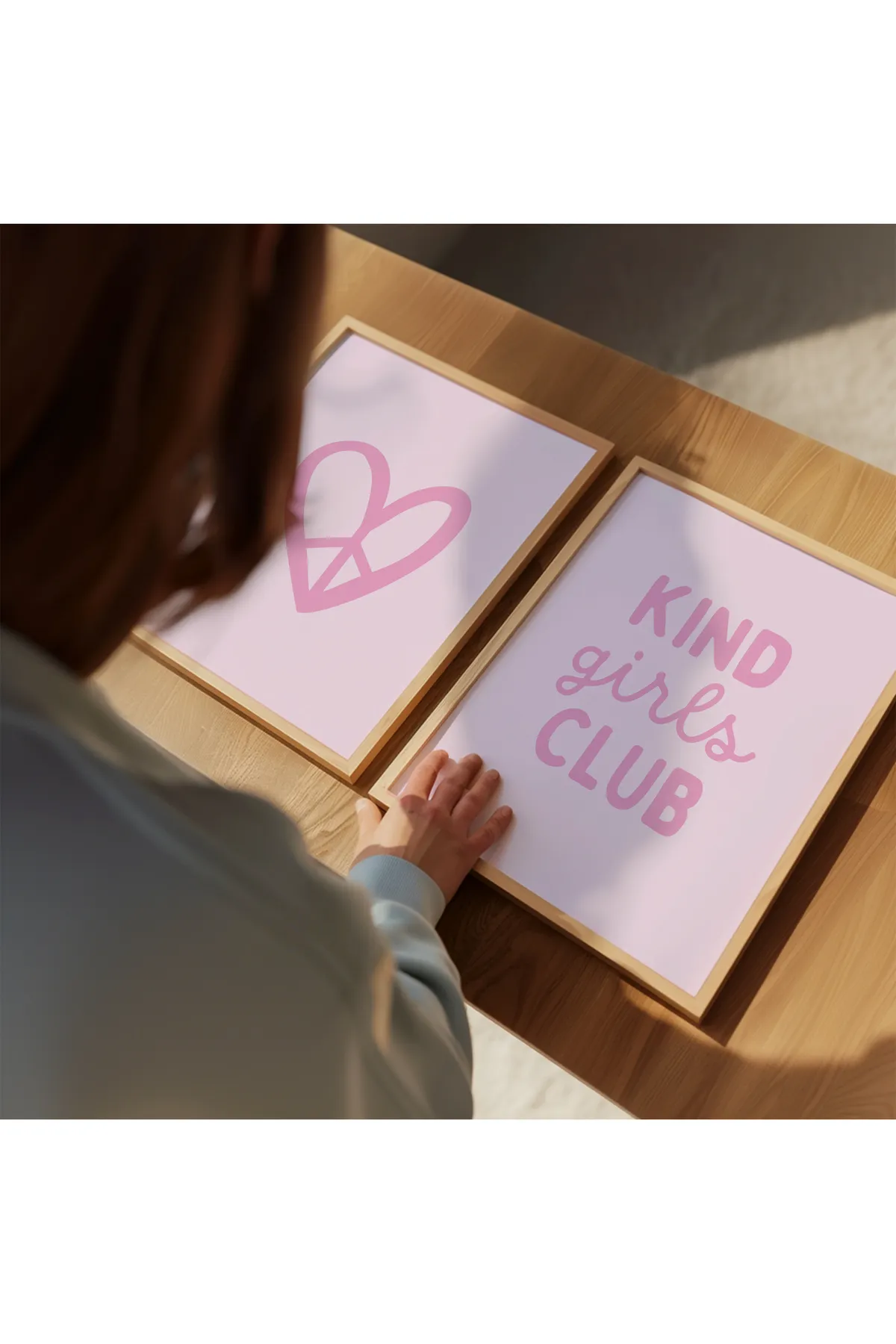 Pembe Pozitif Enerji Temalı 3'lü Poster Seti
