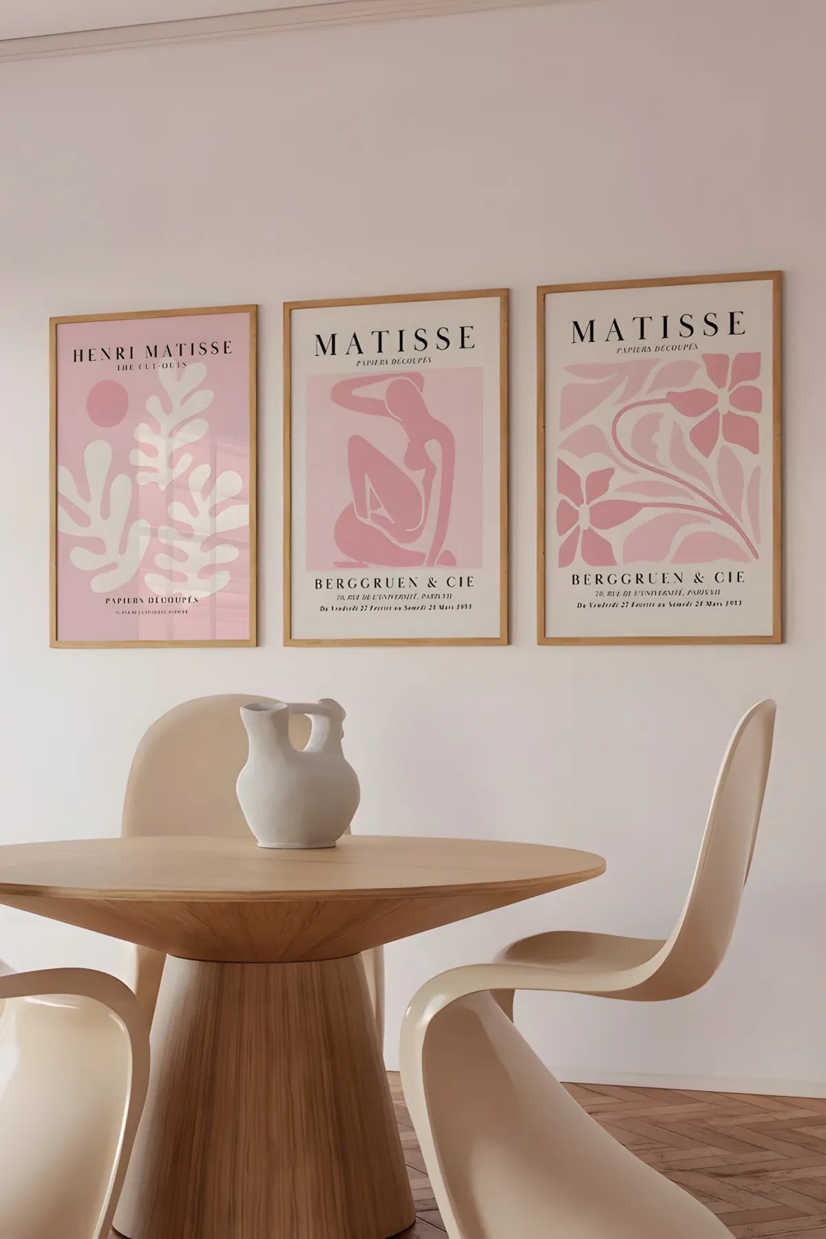 Soft Pudra Pembesi [Henri Matisse] - Botanik Tarzda 3'lü Poster Seti