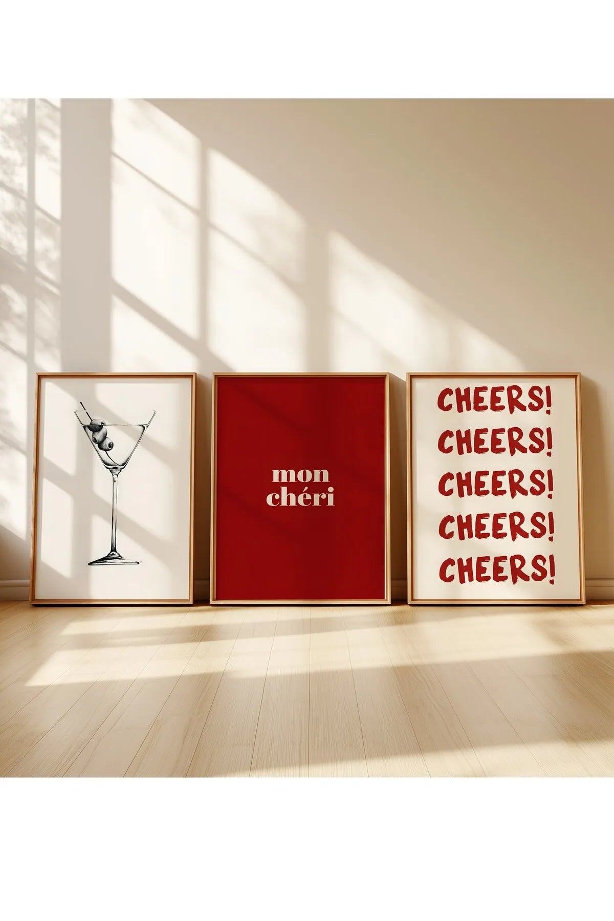 Mon Cheri Premium Kokteyl 3'lü Estetik Poster Seti