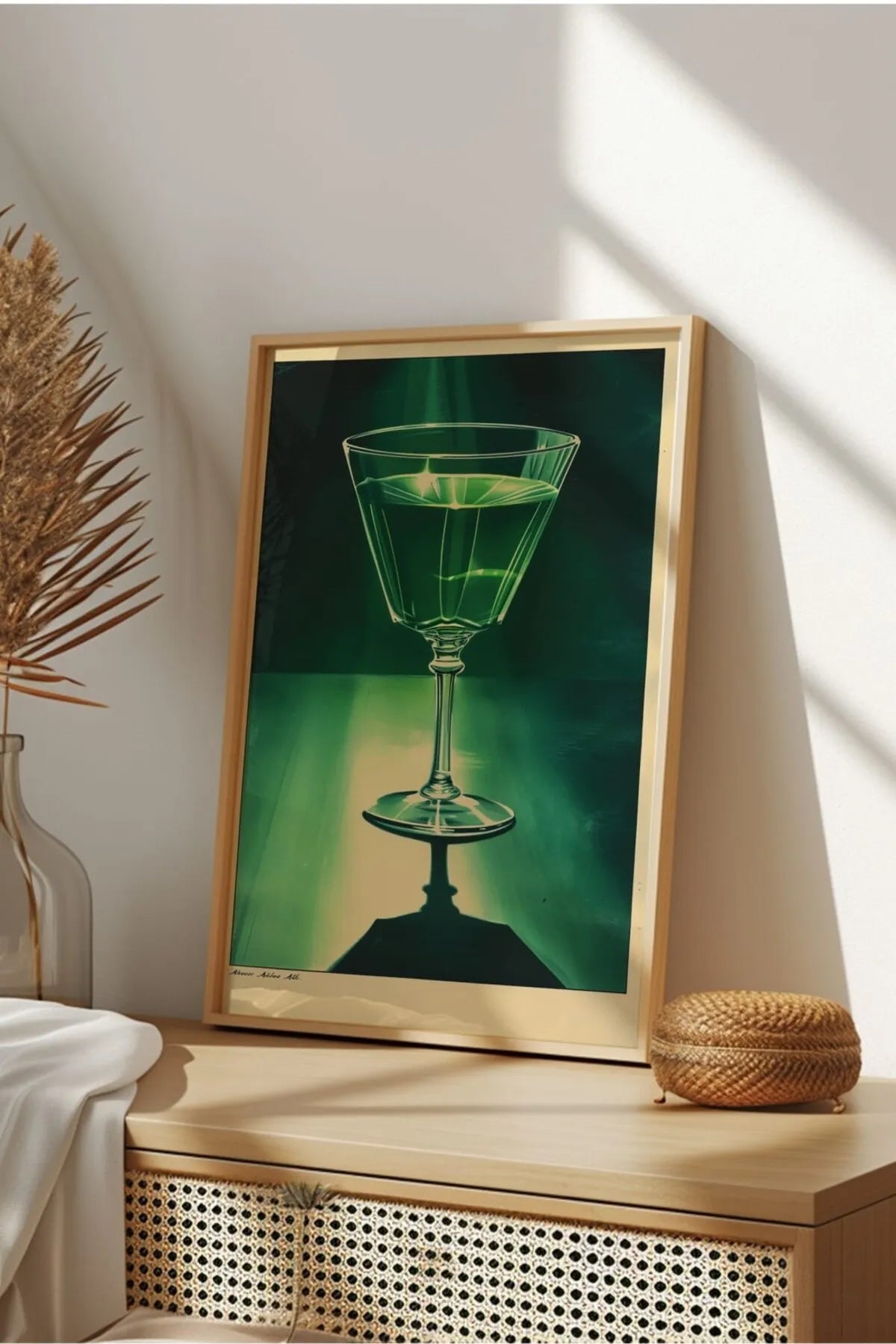 Yeşil Temalı  Vintage Tarzı Modern Kokteyl Tablosu