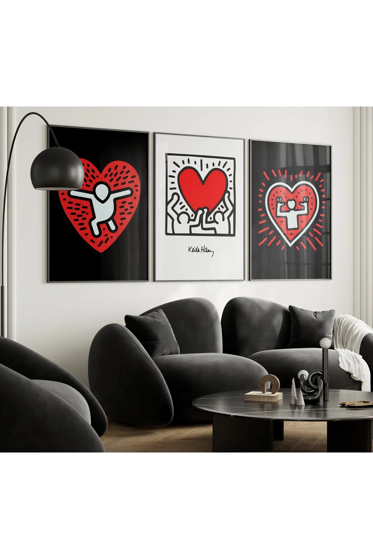 Keith Haring Modern Estetik Minimalist Tarzda 3'lü Poster Seti