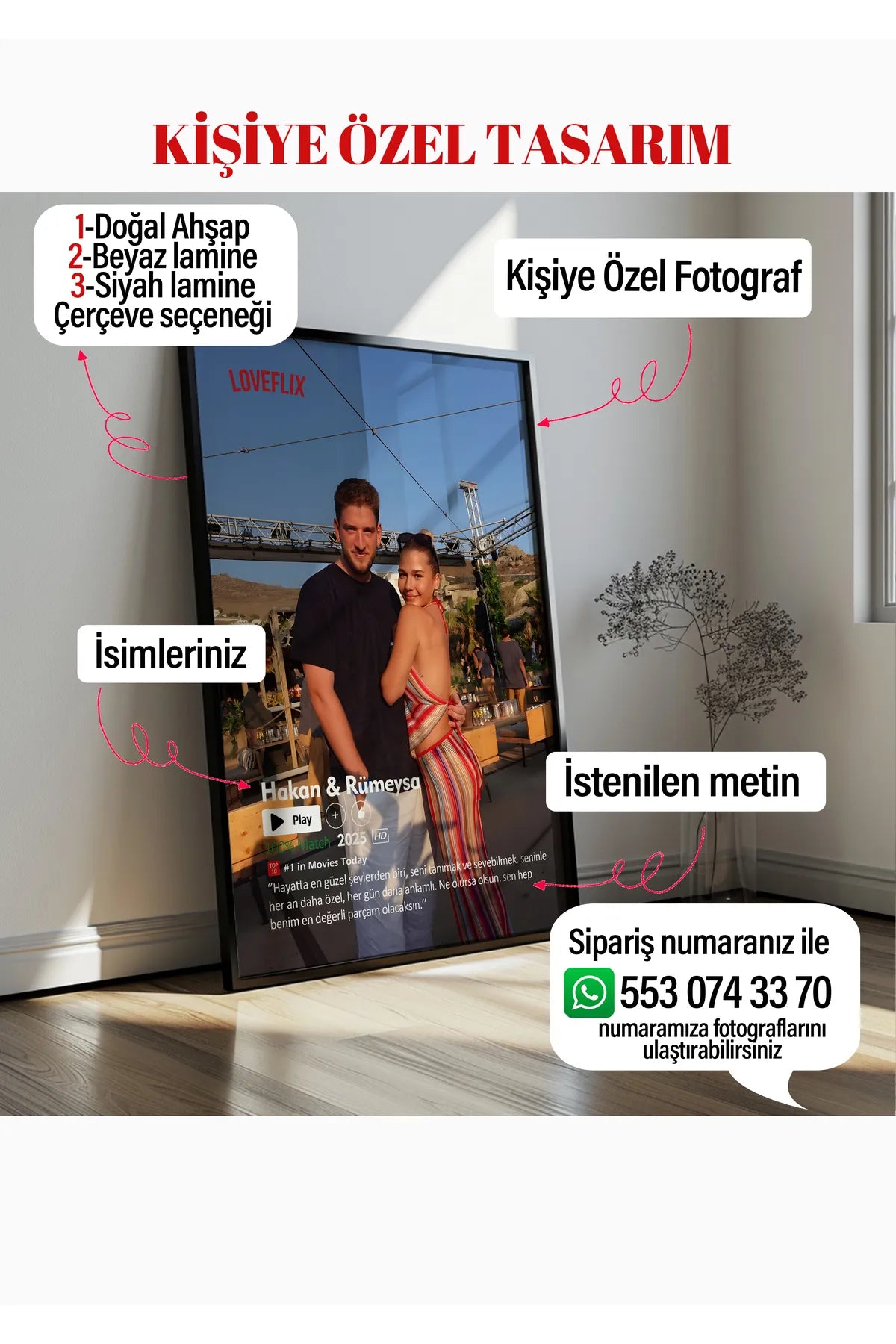 LOVEFLIX - Özel Tasarım Aşk Tablosu