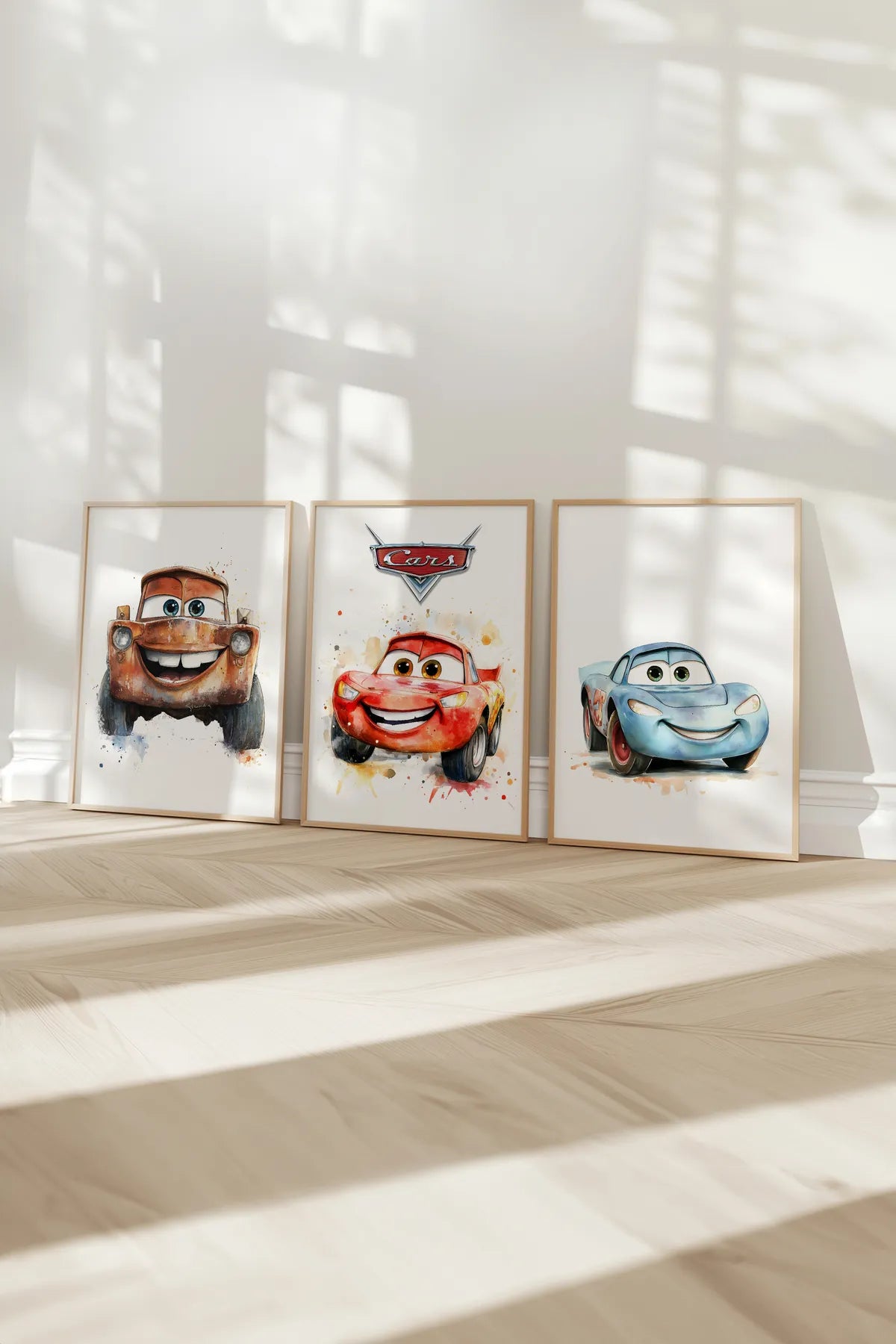 Şimşek McQueen & Çekici Mater [Arabalar] Temalı 3'lü Poster Seti