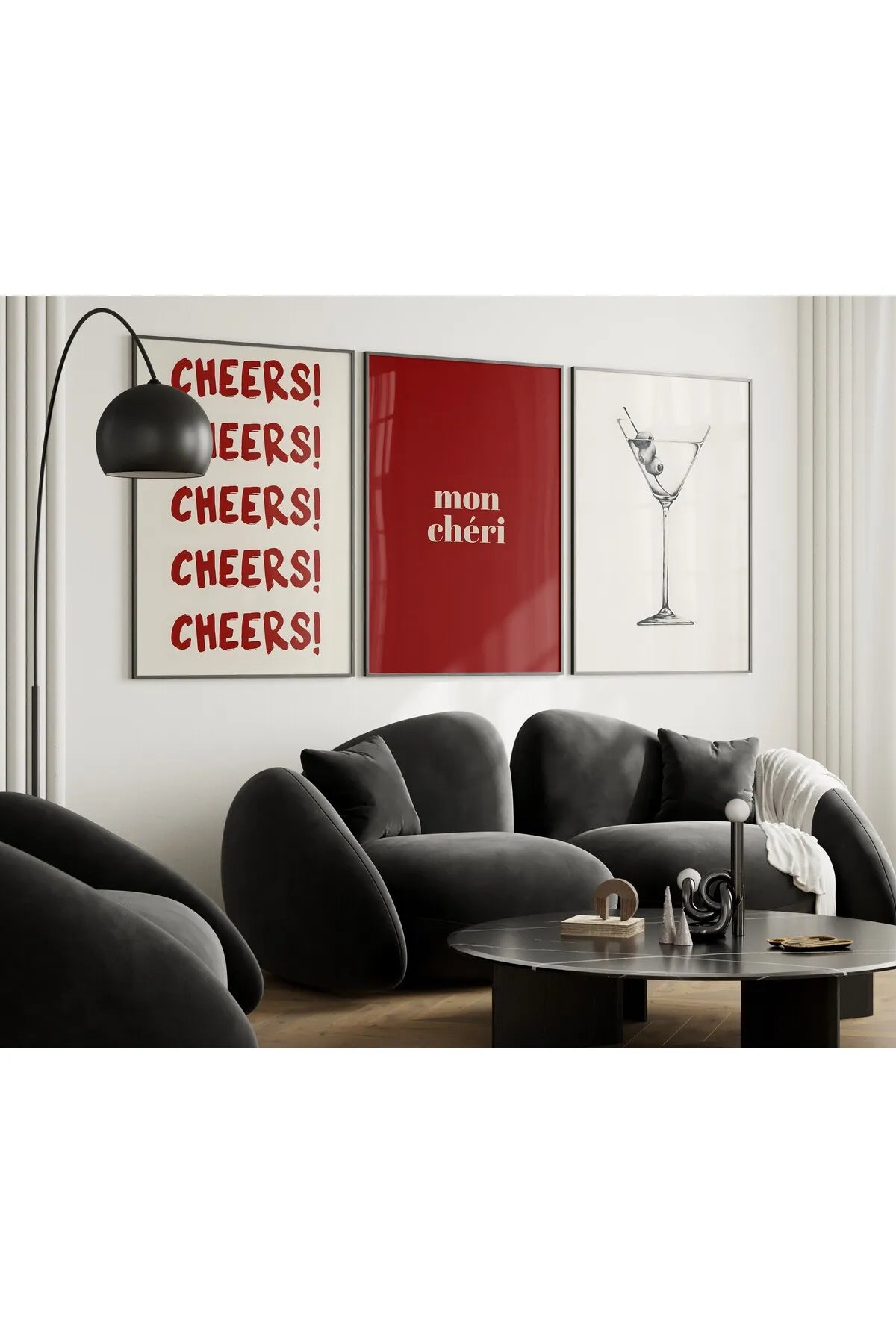 Mon Cheri Premium Kokteyl 3'lü Estetik Poster Seti