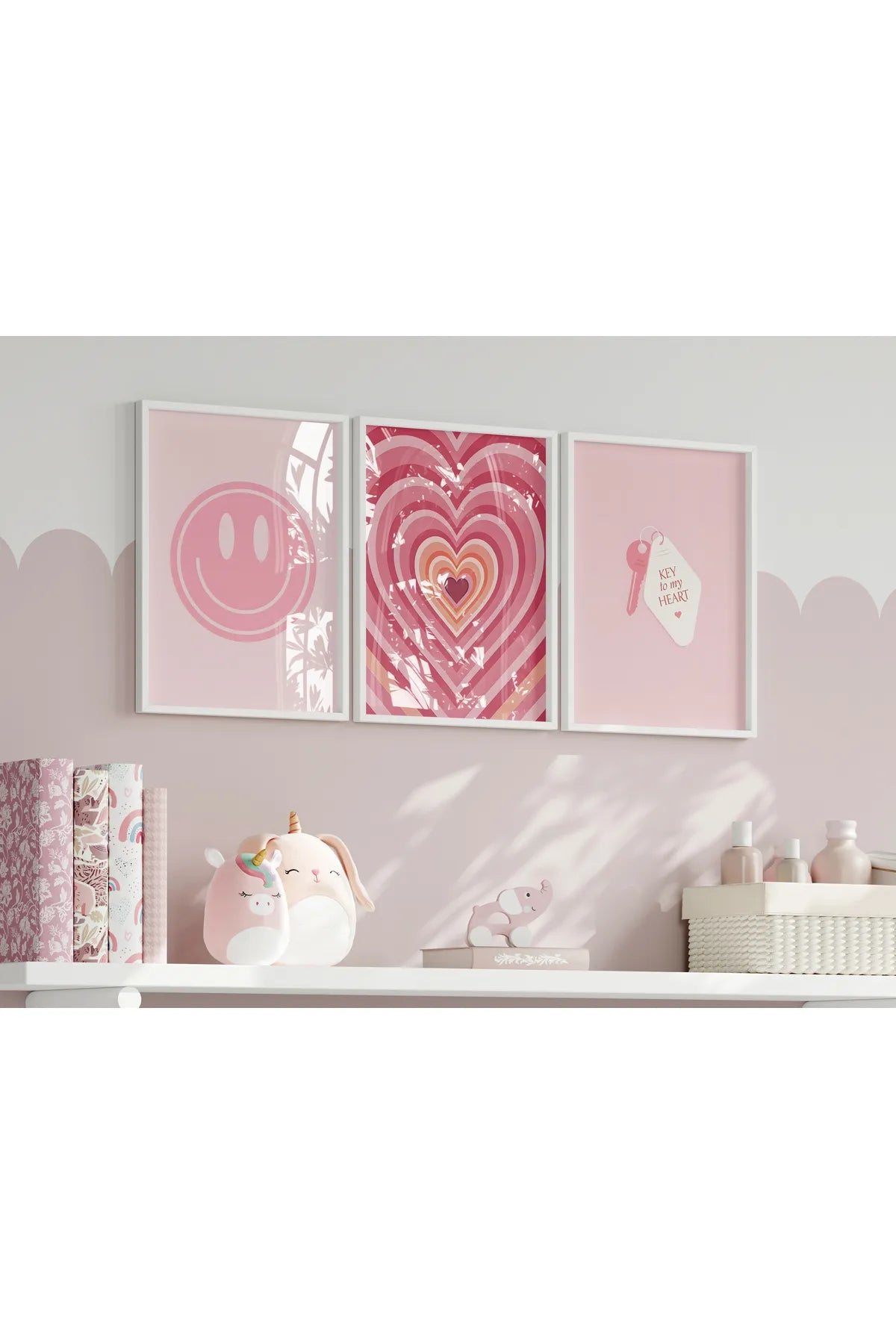 Pembe Pozitif Gifler 3'lü Estetik Poster Seti