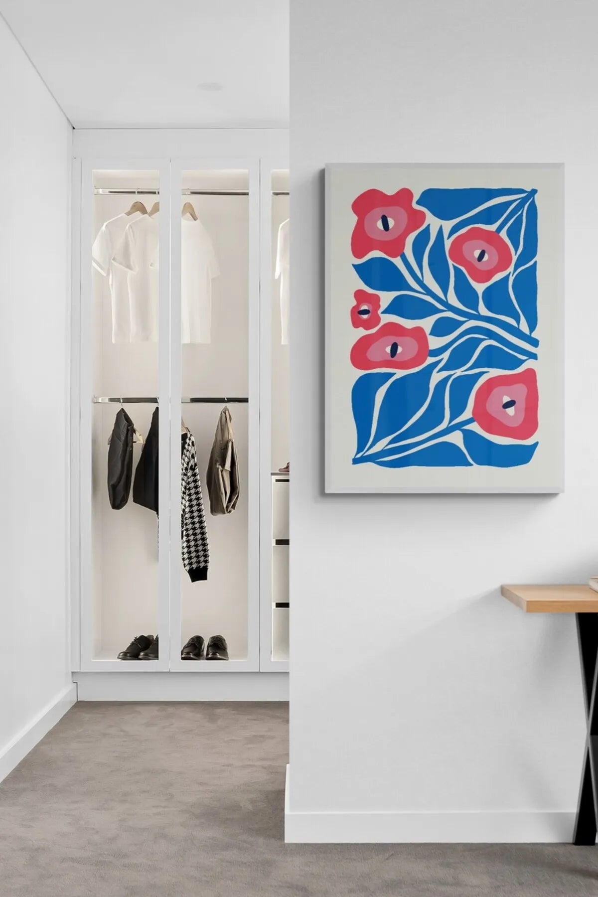 Estetik Çiçek Temalı Turkuaz - Pembe Botanik Posteri [Henri Matisse]