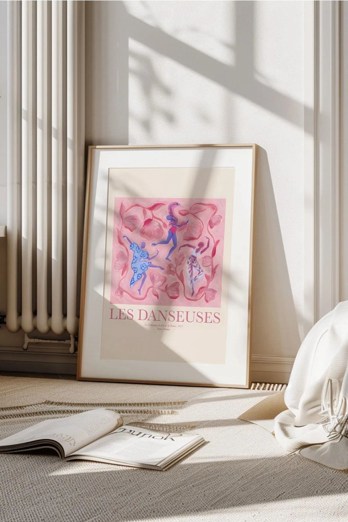 Modern Estetik Pembe Çay Seti 2'li Poster Seti