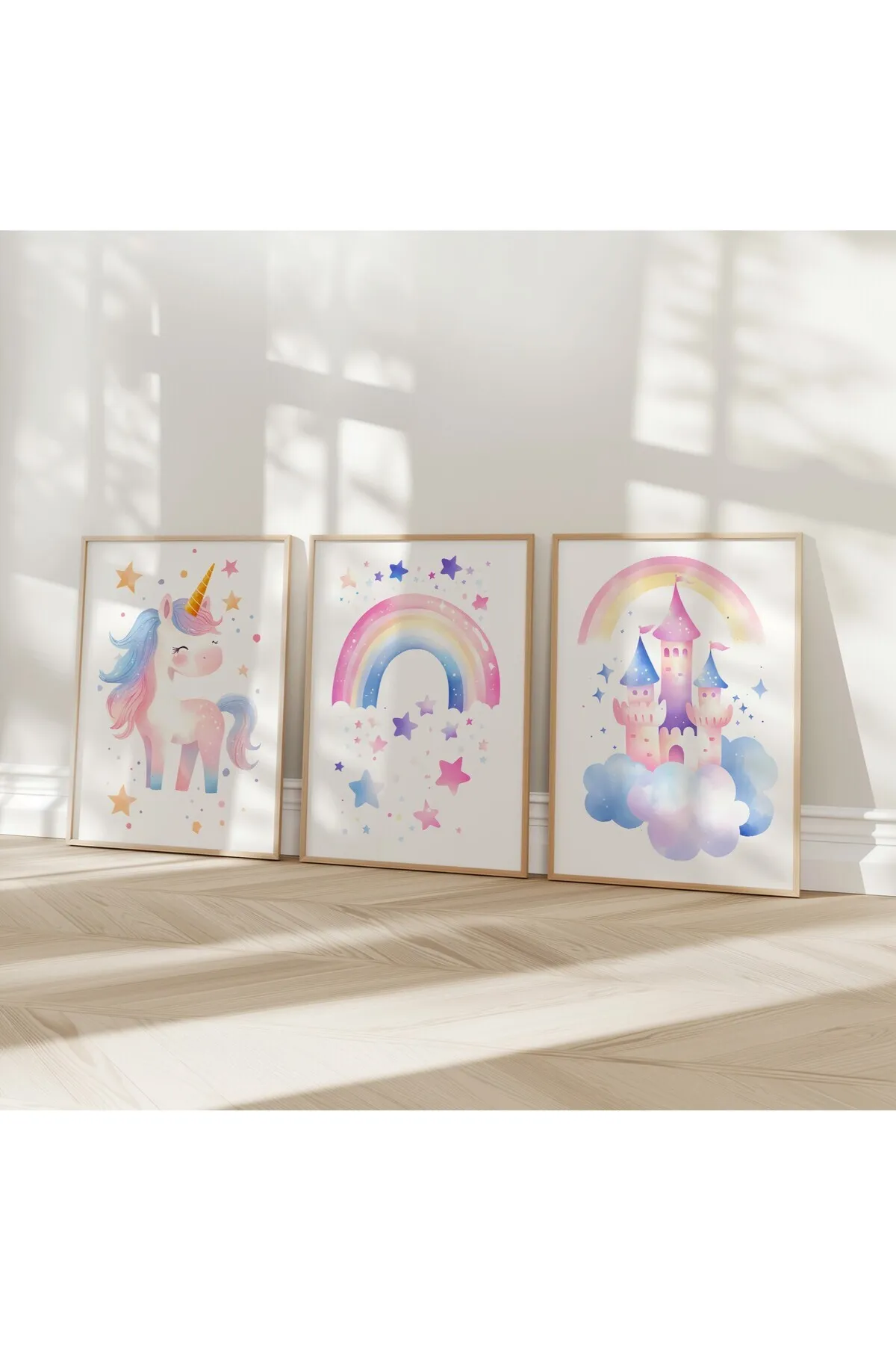 Sevimli Unicorn 3'lü Poster Seti