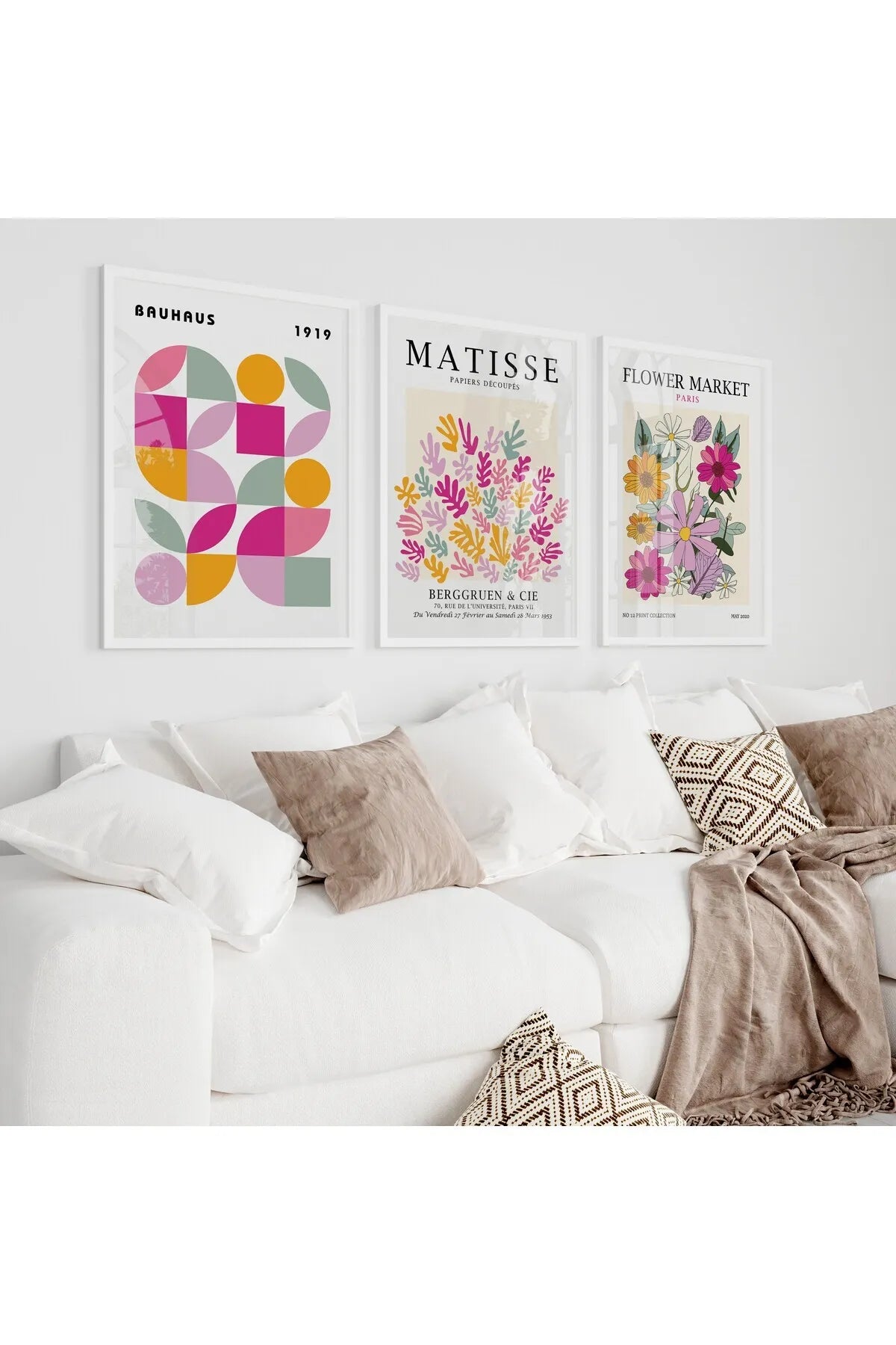 Henri Matisse Çiçek Pazarı Konseptli 3'lü Poster Seti