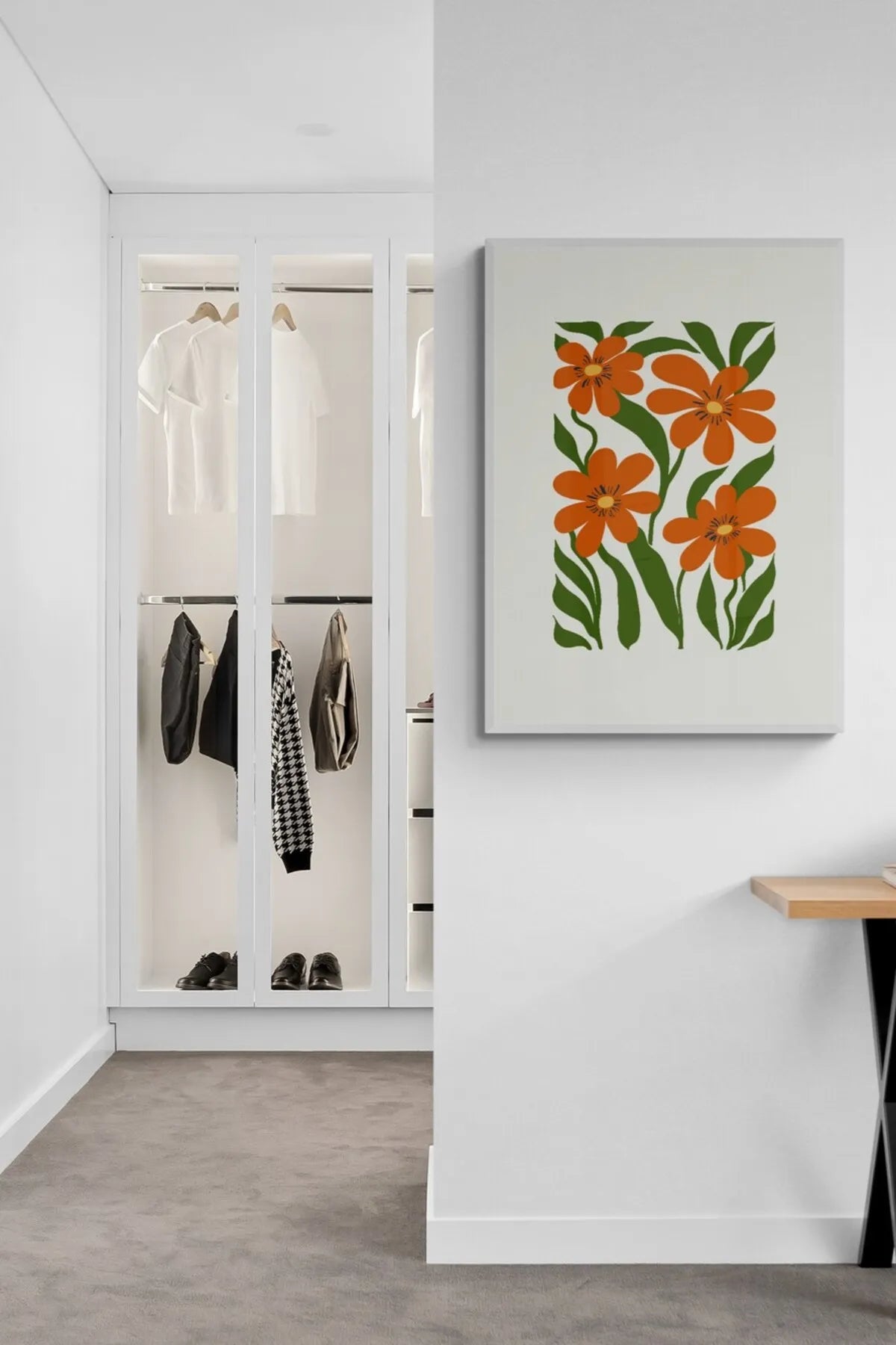 Estetik Çiçek Temalı Turuncu - Yeşil Botanik Posteri [Henri Matisse]
