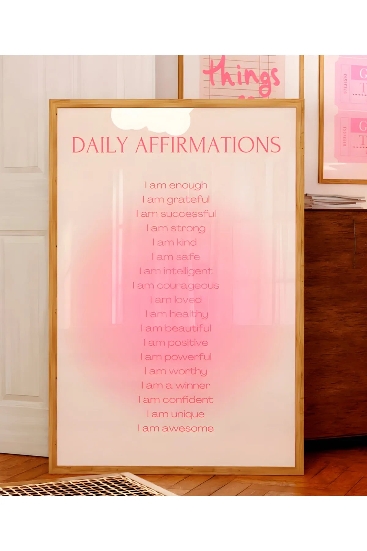Daily Affirmations - Olumlama Pozitif Enerji Temalı Poster