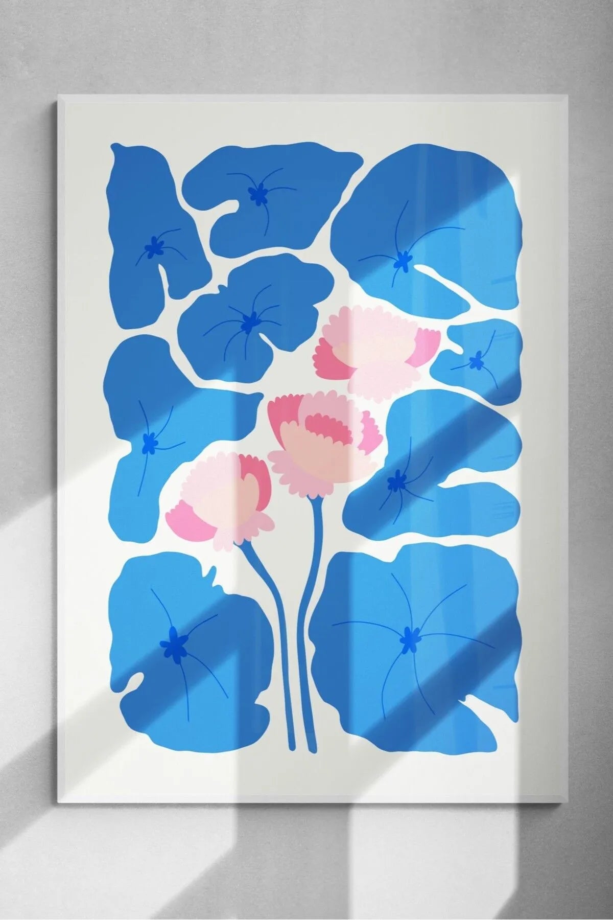 Estetik Çiçek Temalı Mavi Botanik Posteri [Henri Matisse]