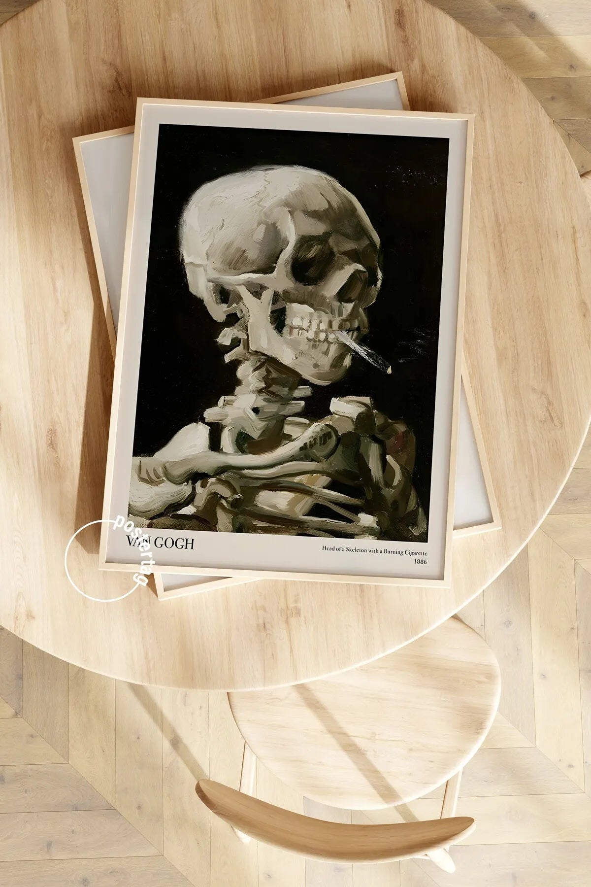 Head Of a Skeleton With a Burning Cigarette [Van Gogh] - Modern Estetik Tablo