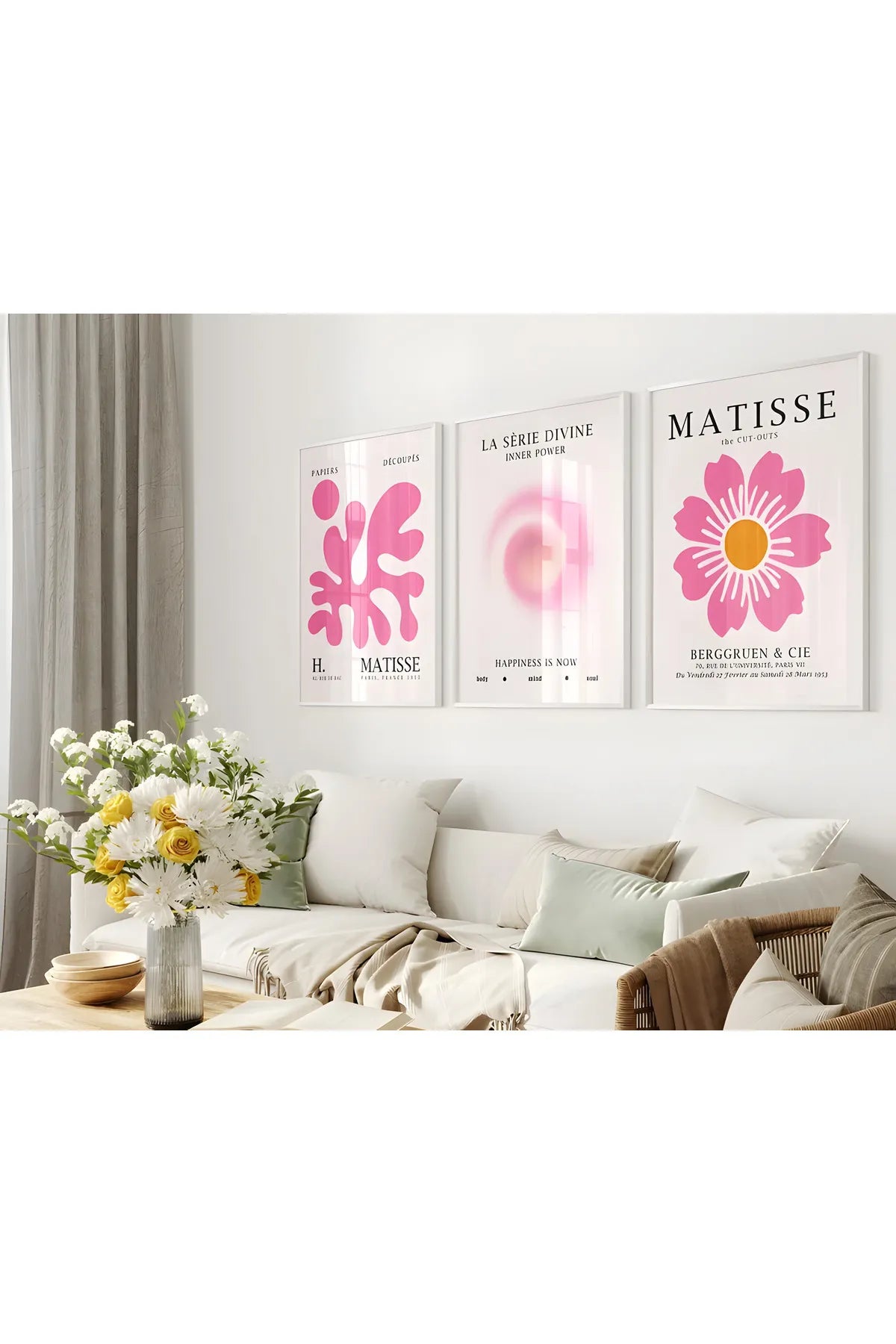 Henri Matisse Çiçek Pazarı Konseptli 3'lü Poster Seti