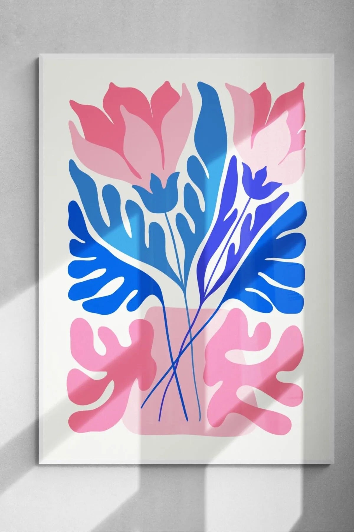 Estetik Çiçek Temalı Pembe - Turkuaz Botanik Posteri [Henri Matisse]