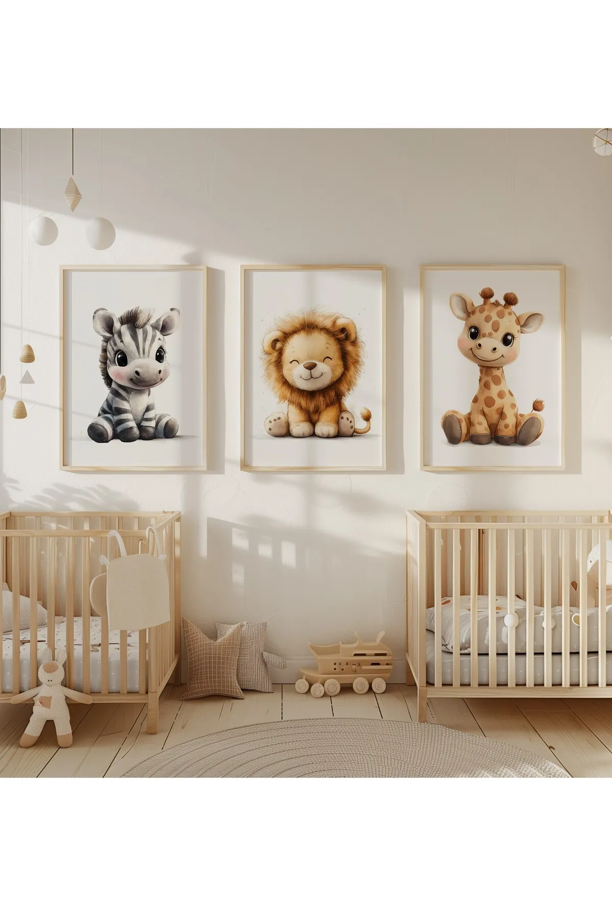Tatlı Safari Temalı Hayvanlar 3'lü Poster Seti