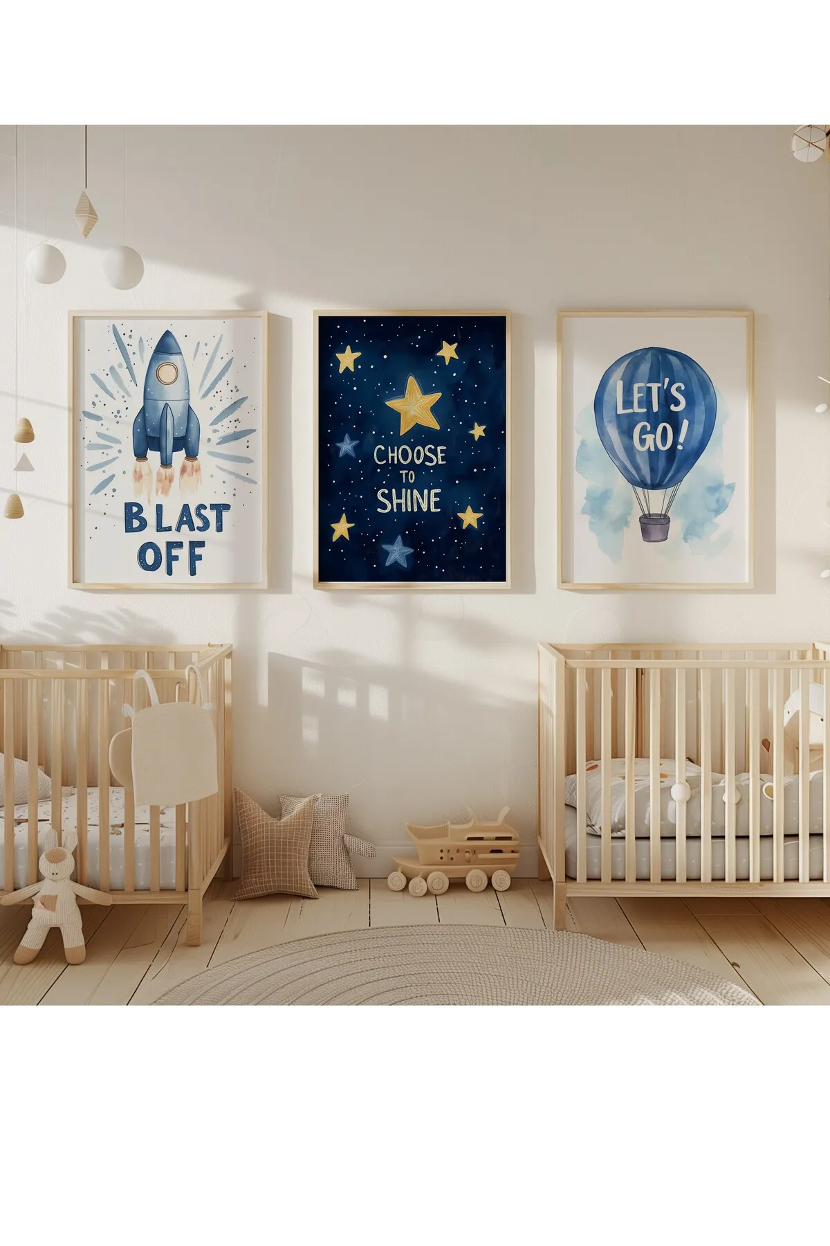 Yıldız, Balon, Roket 3'lü Poster Seti