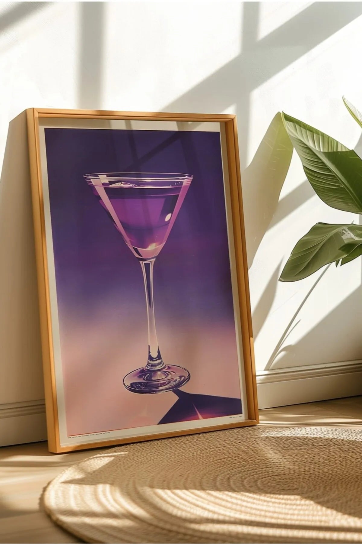 Eflatun Temalı Vintage Tarzı Modern Kokteyl Tablosu