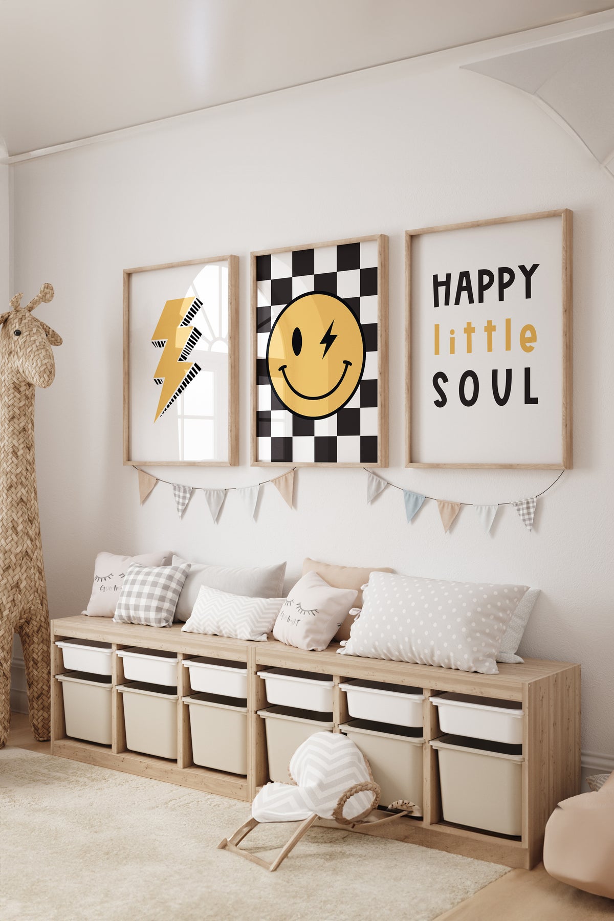 Happy Little Soul 3'lü Çocuk Odası Tablosu