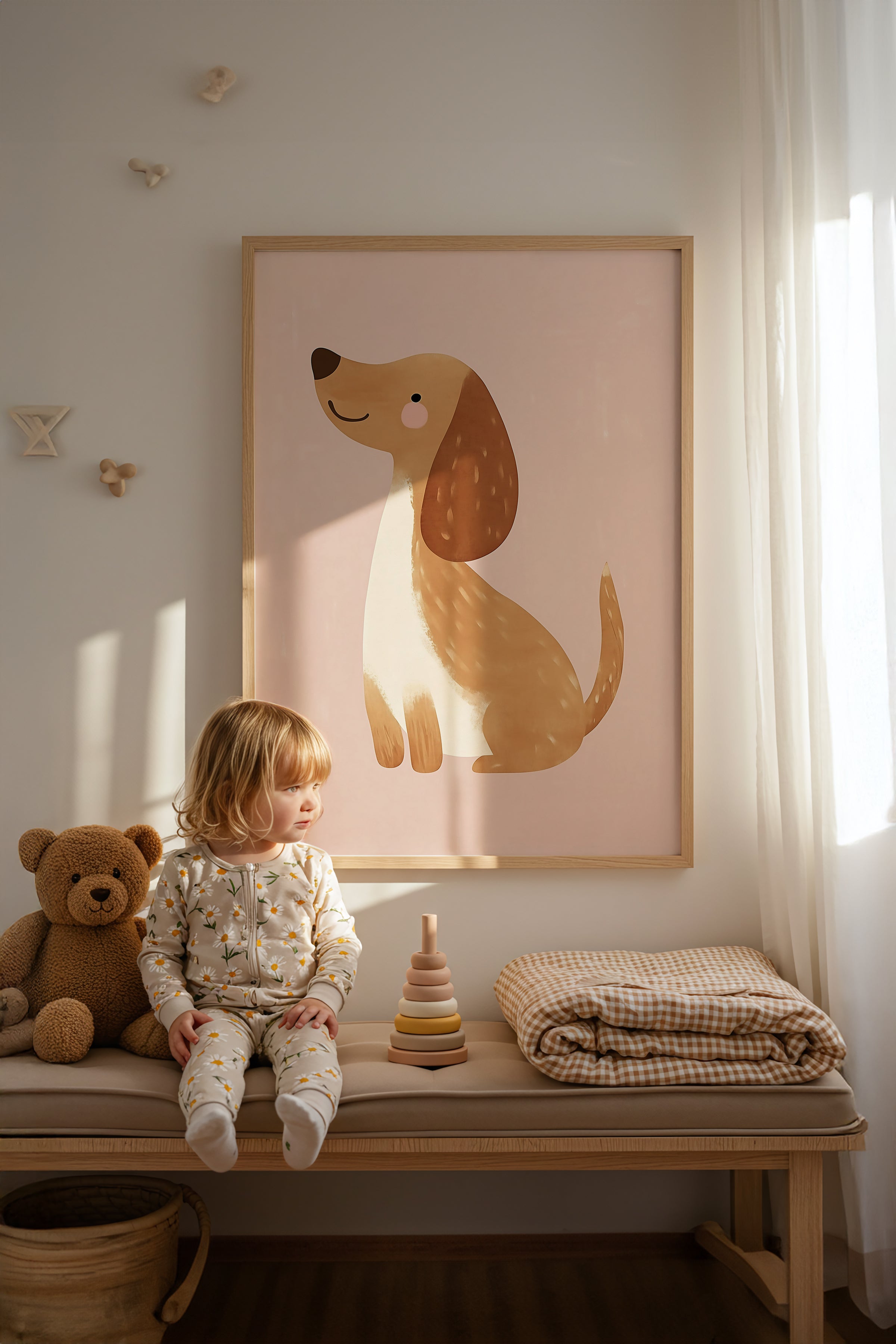 Sevimli Köpek Çerçeveli Tablo