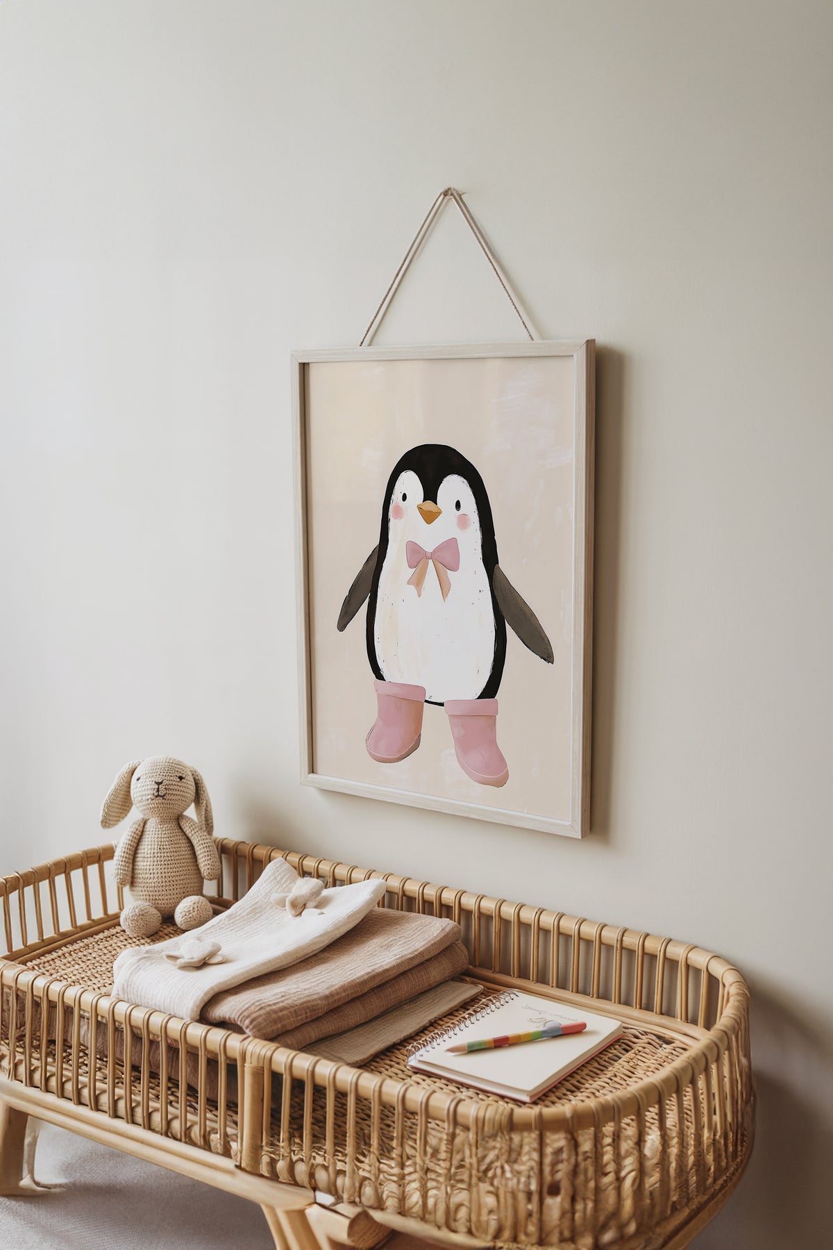 Sevimli Penguen Çerçeveli Tablo
